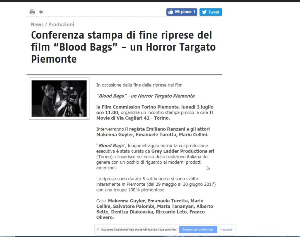 Conferenza stampa blood bags